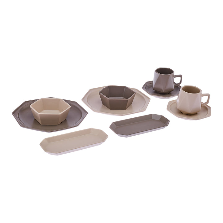 Karaca Stream Bone Fizbo Morgenmadssæt | 26 dele | 6 personer