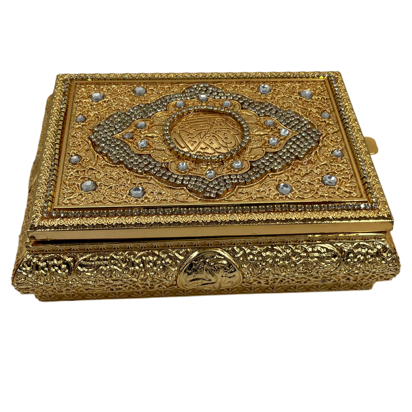 Guld Koranboks m/Holder 14x19 cm