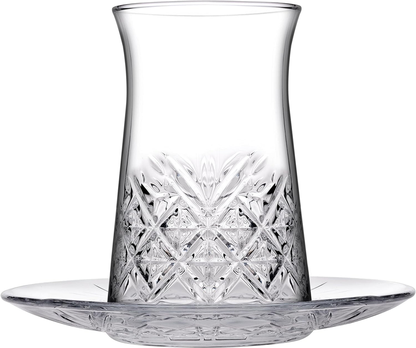 Teglas Sæt 12 Dele 6 Glas 6 Underkopper - Pasabahce Timeless - Løven Home