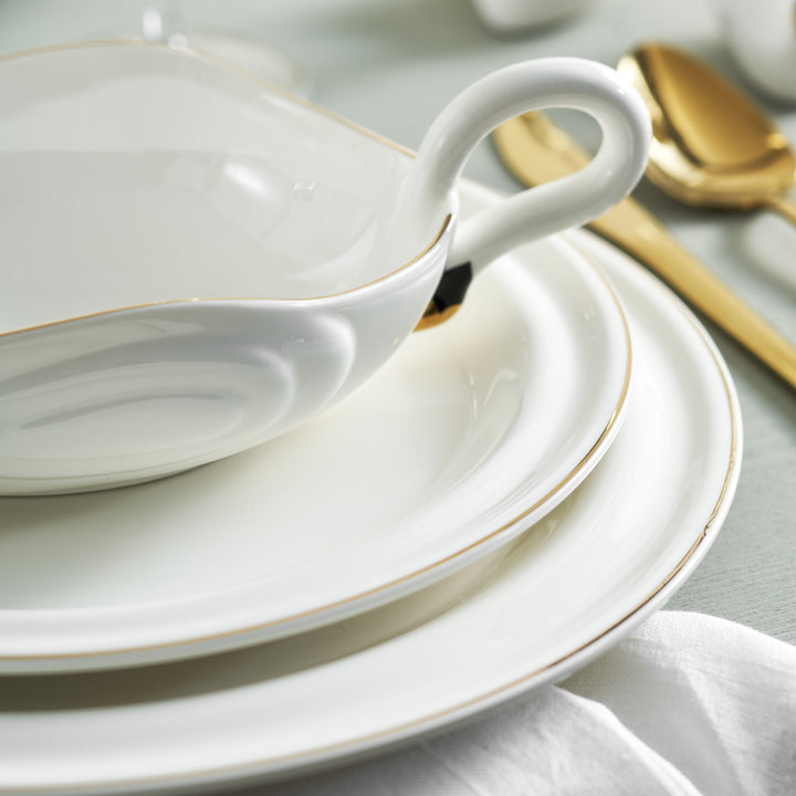 Karaca Streamline Swan Porcelæn Spisestel 22 dele 6 personer