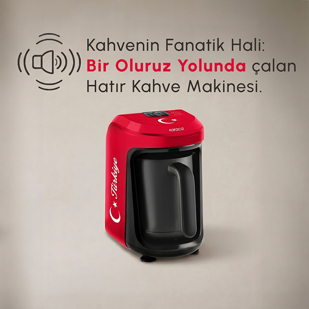 Karaca - Hatır Hüps Türkiye Tyrkisk Kaffemaskine- 5 kopper | Tyrkisk Flag Rød