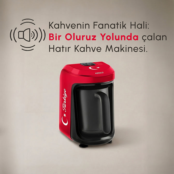 Karaca - Hatır Hüps Türkiye Tyrkisk Kaffemaskine- 5 kopper | Tyrkisk Flag Rød