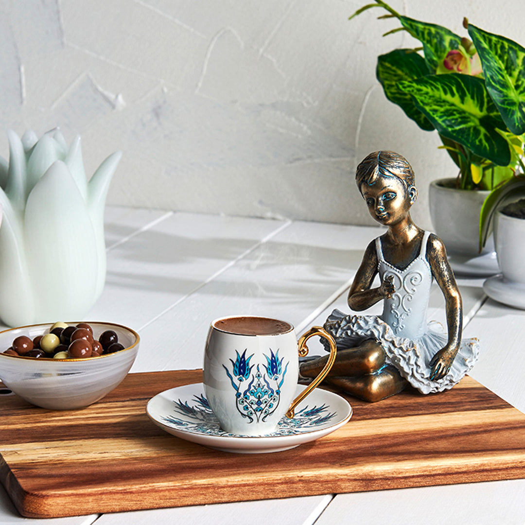 Karaca İznik Espresso Kaffekop­sæt til 6 personer, 80 ml