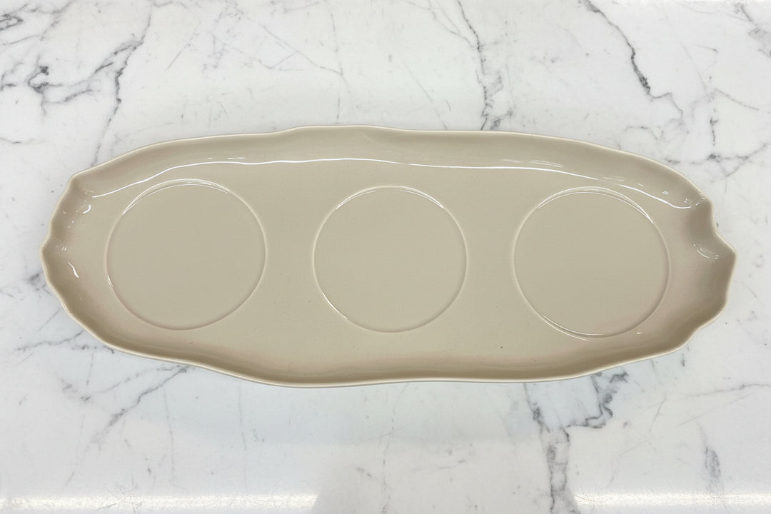 BRICARD Angles - Porcelæn snacskålesæt - 4 dele | Taupe/beige
