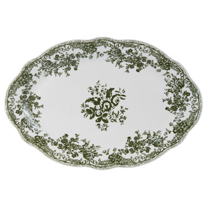 Bricard Fleury - Porcelæn tallerkensæt - 25 Dele | 6 Personer | Grøn