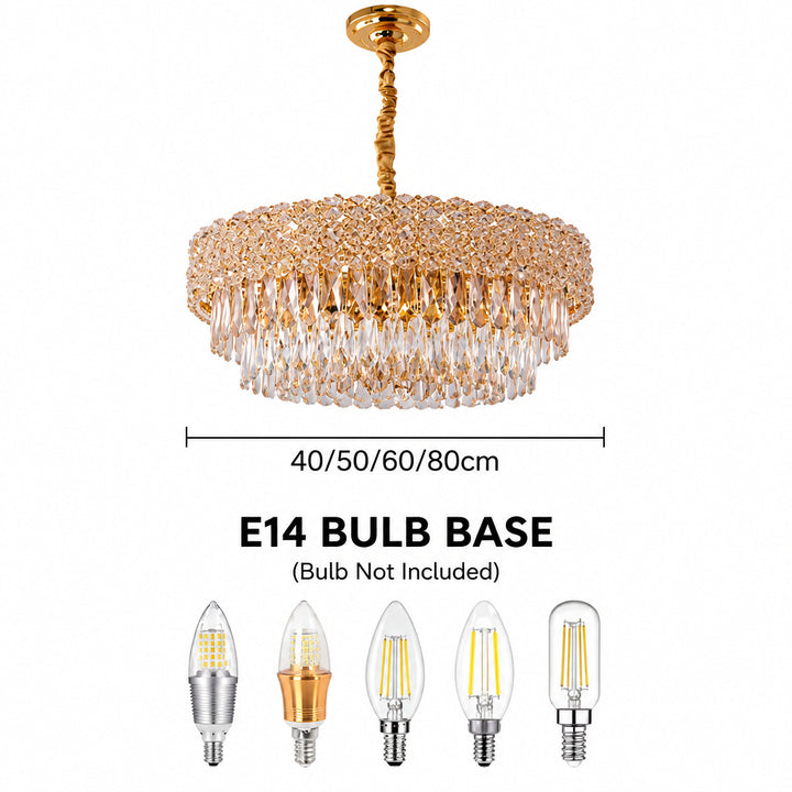 Luxury Living - LED Krystal Loftlampe - 3 Lysindstillinger | 56x56x24 cm | Guldfinish