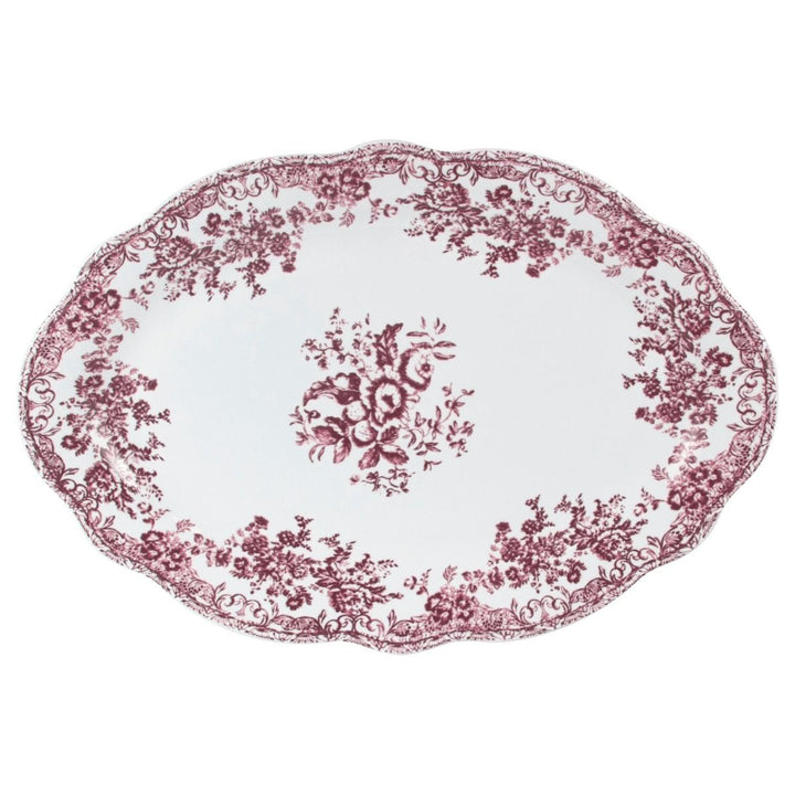 Bricard Fleury - Porcelæn tallerkensæt - 25 Dele | 6 Personer | Pink