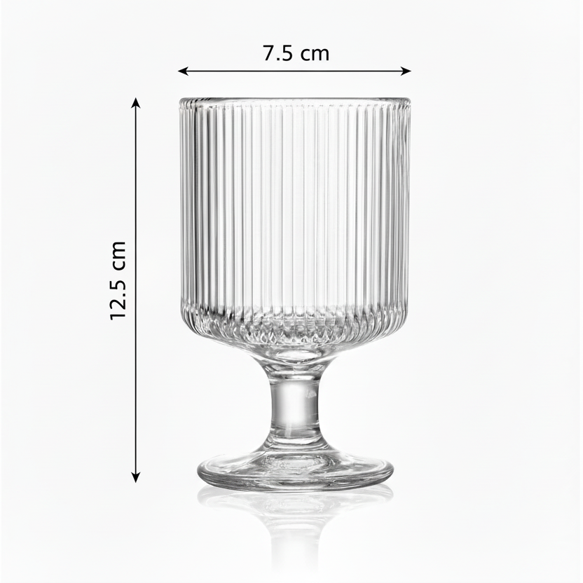Almina Ribbet Cocktailglas På Fod - 240 ml - 6 stk.