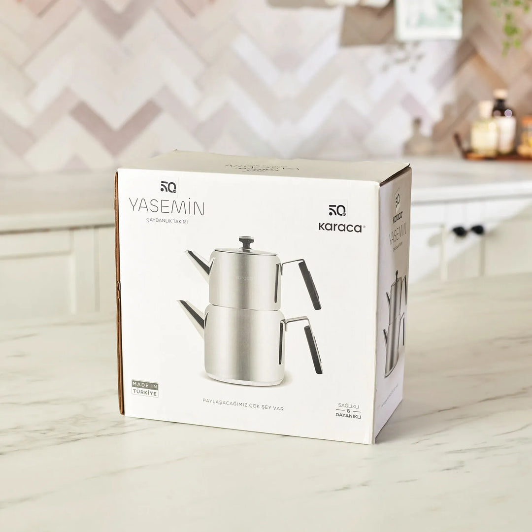 Karaca Yasemin Induktionsvenligt Midi Tekandesæt i Rustfrit Stål