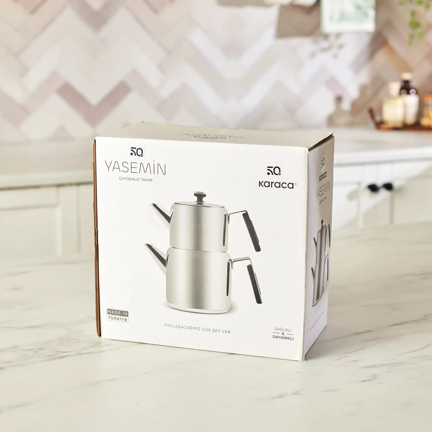 Karaca Yasemin Induktionsvenligt Midi Tekandesæt i Rustfrit Stål