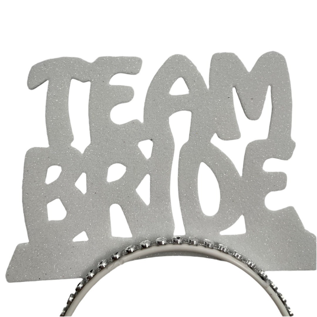 “Team Bride” Hårbøjlesæt Hennafest/Polterabend 11 stk. Hvid eller Sort