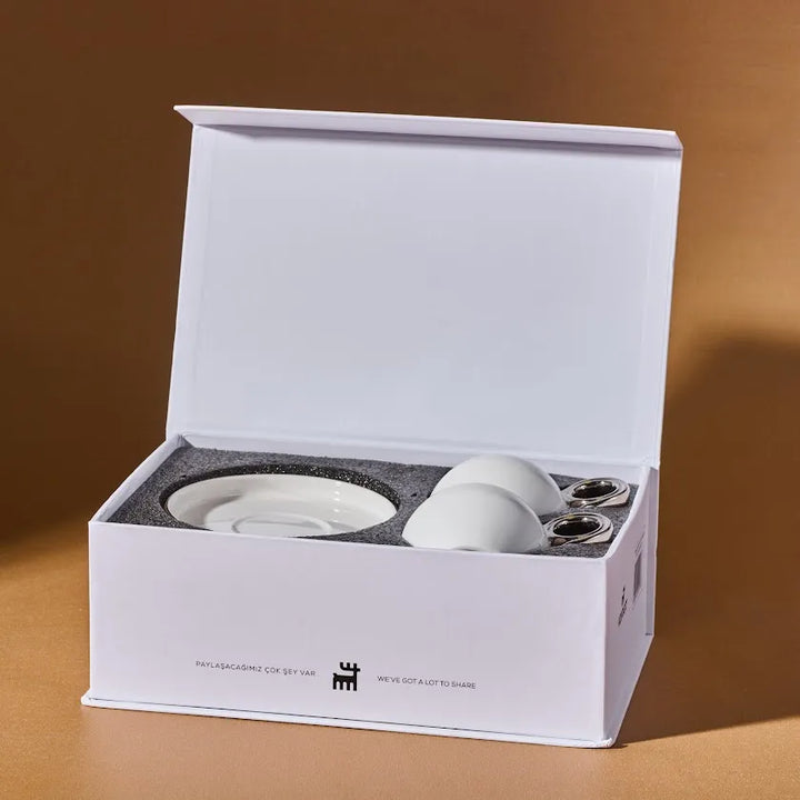 KARACA VENUS ESPRESSOKOPPER TIL 2 PERSONER | 135 ml. | HVID/GULD