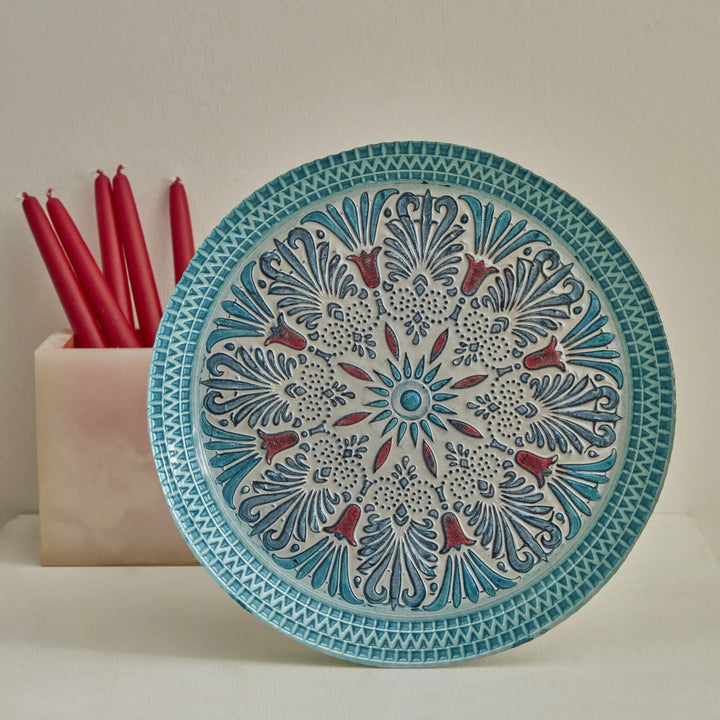 Karaca Home Anatoly Dekorativt Fad – Blå, 32 cm