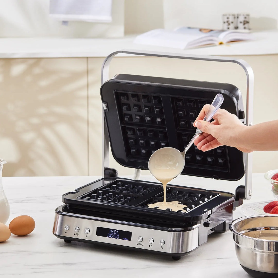 Karaca Presto 3-i-1 Digital Inox Bordgrill-/Toast- & Vaffelmaskine - 2000W