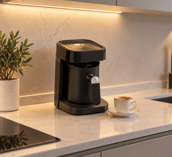 Arzum Okka Minio Jet - Espresso/Tyrkisk Kaffemaskine – 5 Kopper | 400 W | Krom/sort