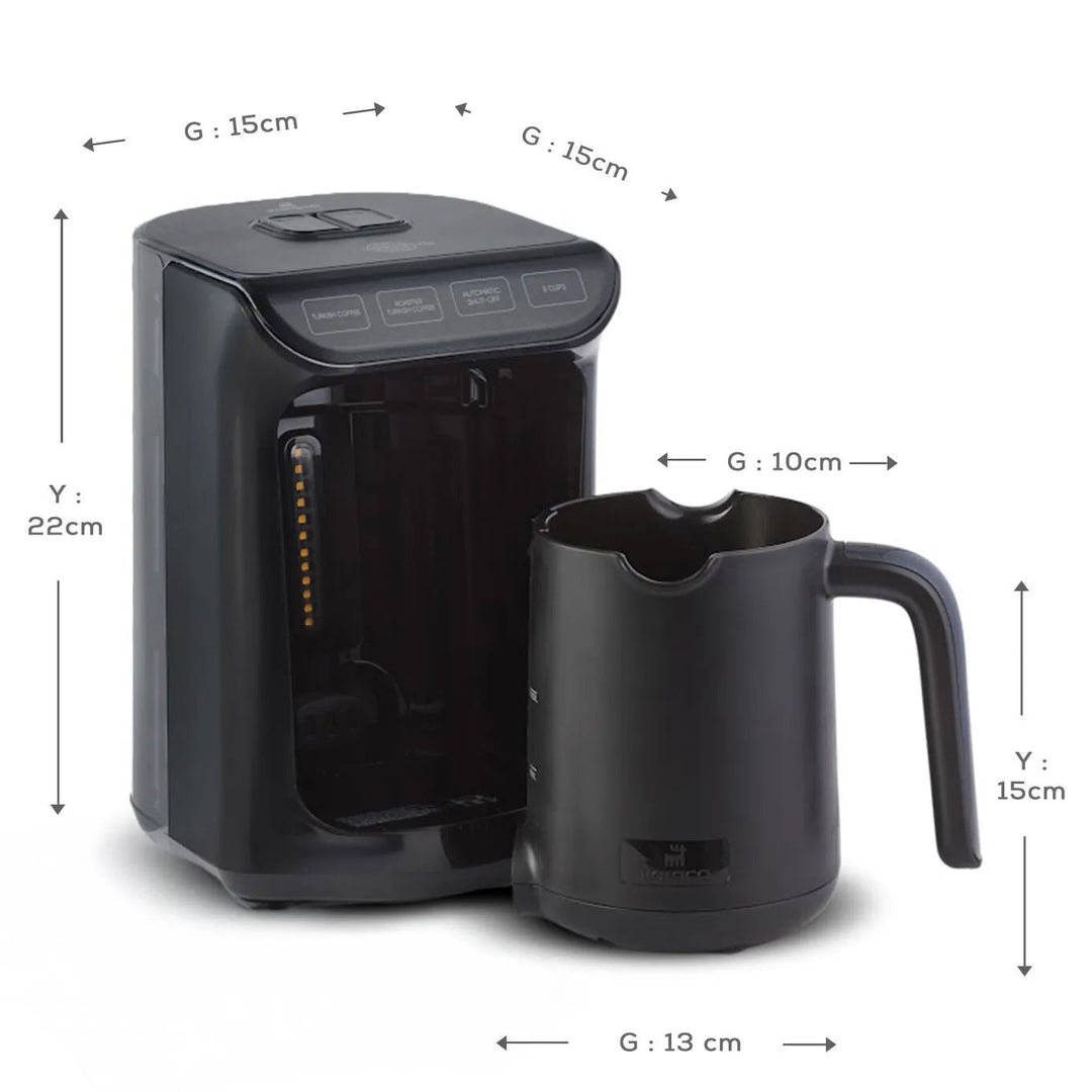 Karaca Hatır Köz Tyrkisk Kaffemaskine | Skinnende Sort