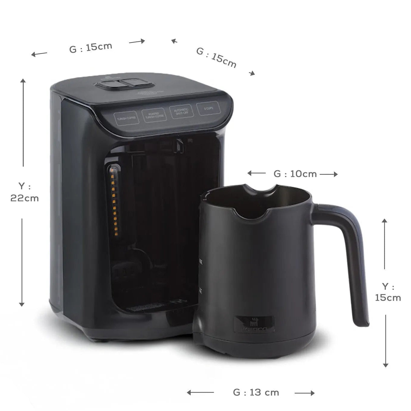 Karaca Hatır Köz Tyrkisk Kaffemaskine | Skinnende Sort