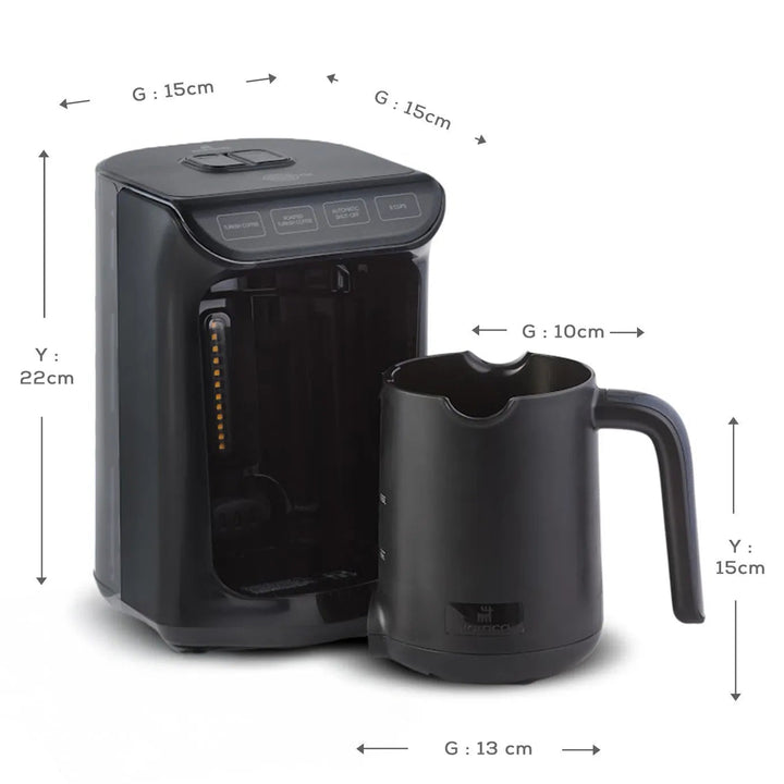 Karaca Hatır Köz Tyrkisk Kaffemaskine | Skinnende Sort