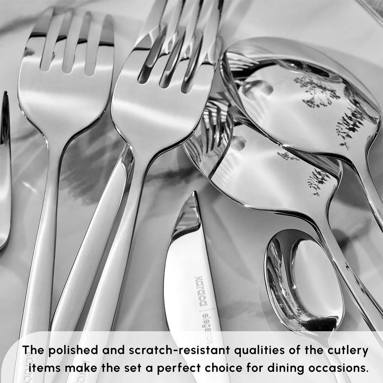 Karaca Lissabon 60-delt Bestiksæt 18/10 rustfrit stål, Platinium 12 personers