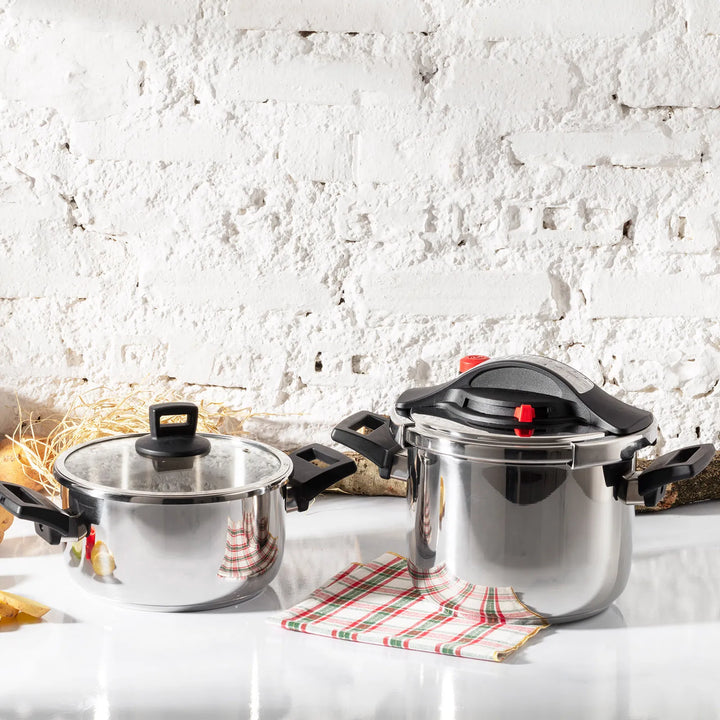 Karaca Vitola Trykkogersæt i Rustfrit Stål med Induktionsbund – 4 + 6 Liter