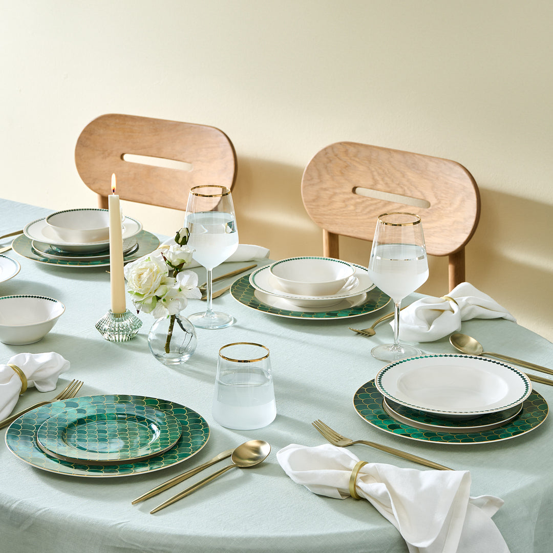 Karaca Forever Bone Zümrüt Spisestel – 24 dele til 6 personer