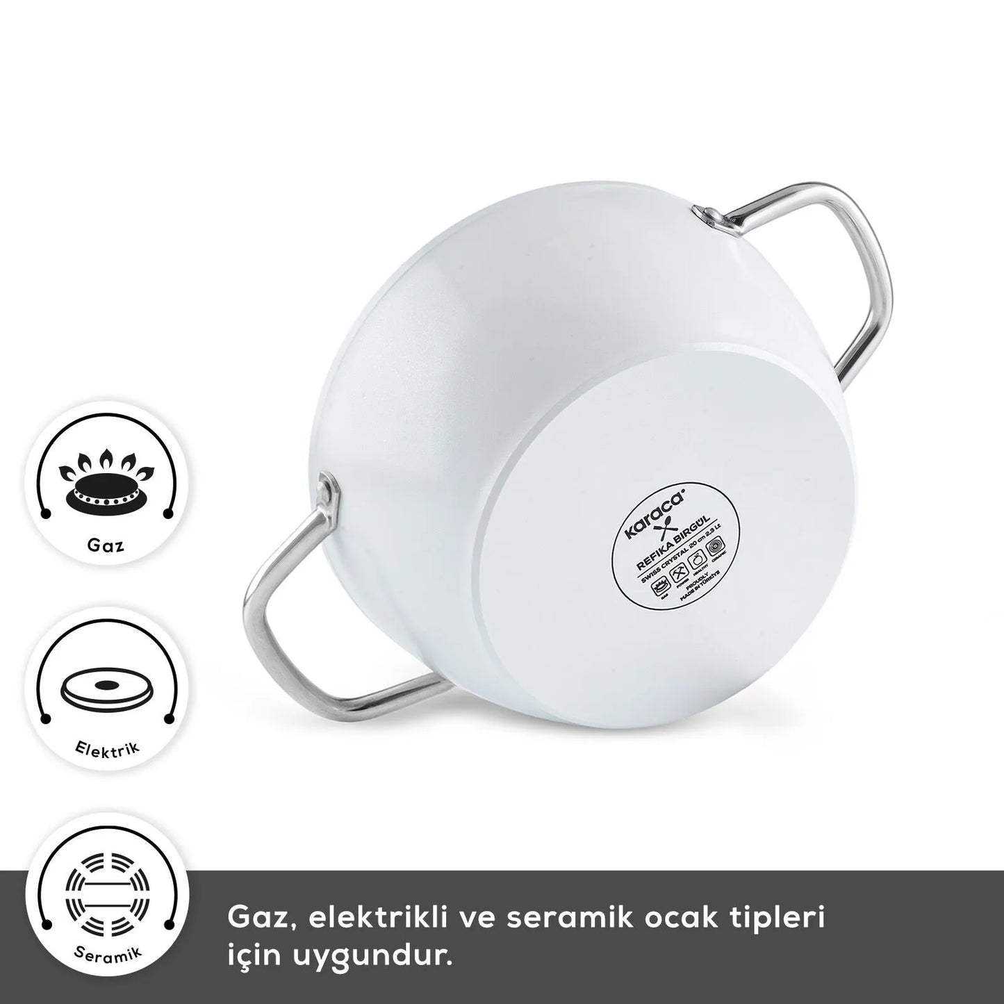 Karaca x Refika Swiss Crystal Creamy Metal Gryde – 20 cm