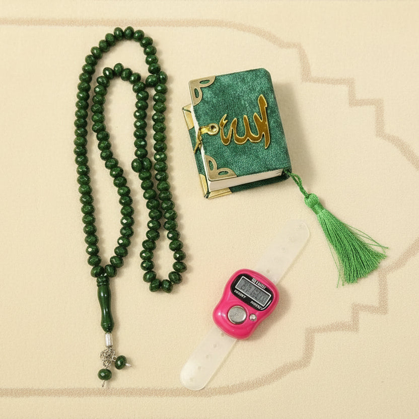 Islamisk Bønnesæt (Tesbih) i Cylinderæske - 2 Farver