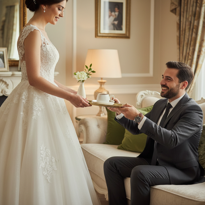 Karaca Streamline Tribe Espressosæt - til 2 Personer – 90 ml - Hvid/Guldkant