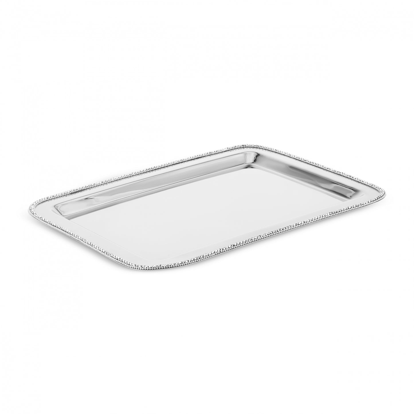 Karaca Majesty Dekorativ Rektangulær Serveringsbakke 42x30 cm – Sølv