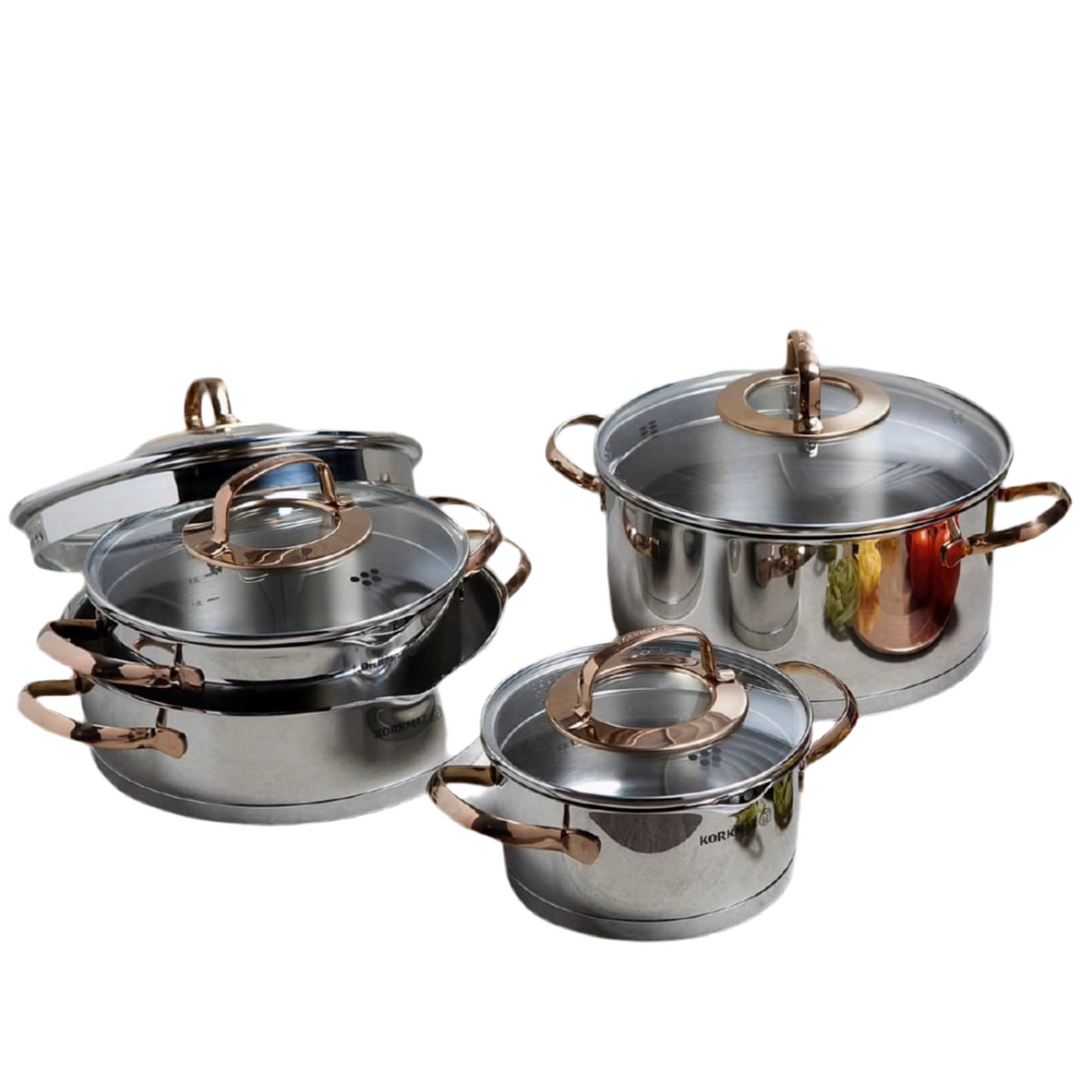 Grydesæt 8 Dele 4 Størrelser - Korkmaz Rosanna