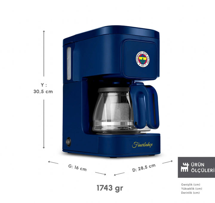 Karaca x Fenerbahce Just Coffee Aroma 2-in-1 Filterkaffe- og Temaskine