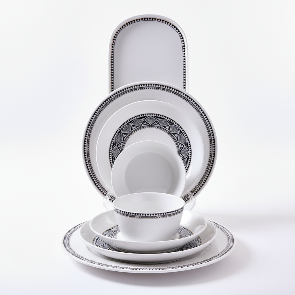 Karaca Stream Bone Monde 59-dele Spisestel til 12 Personer - Guld