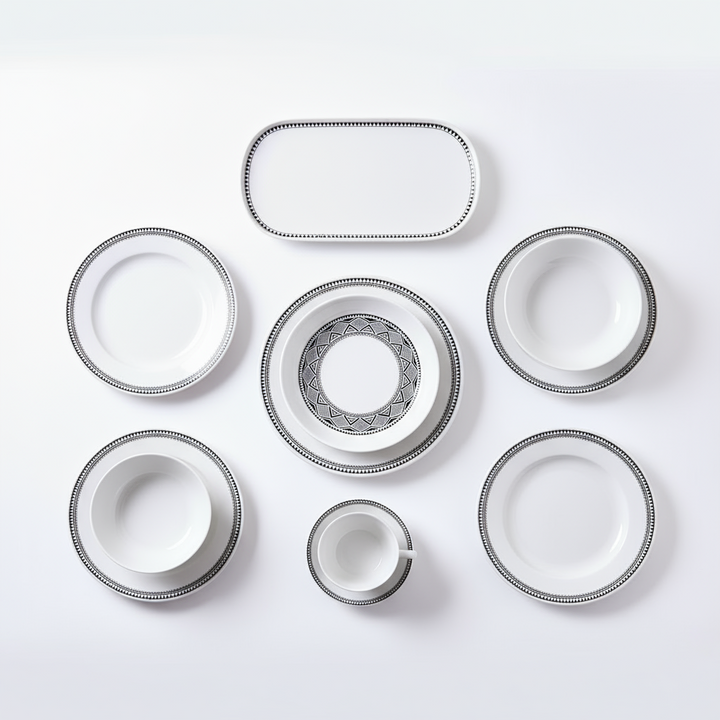 Karaca Stream Bone Monde 59-dele Spisestel til 12 Personer - Guld