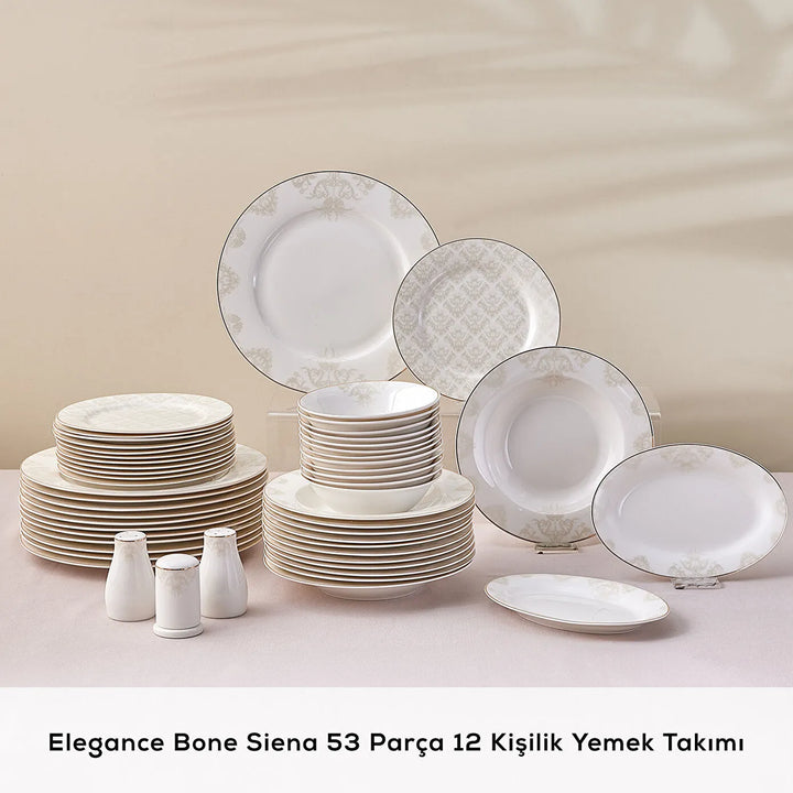 Emsan Elegance Bone Siena Gold 53 Dele 12 Personers Spisestel
