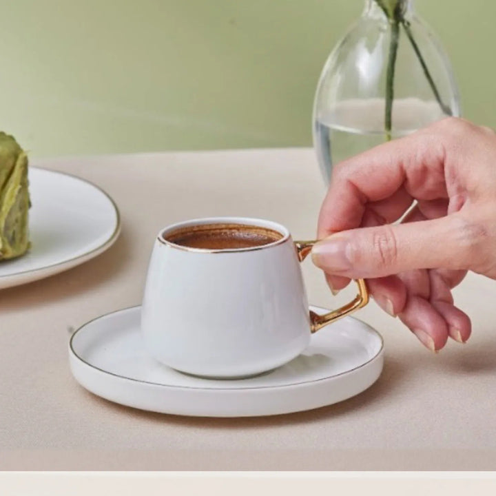 Karaca Streamline Saturn Espresso Kaffesæt til 6 personer – 100 ml - Guld