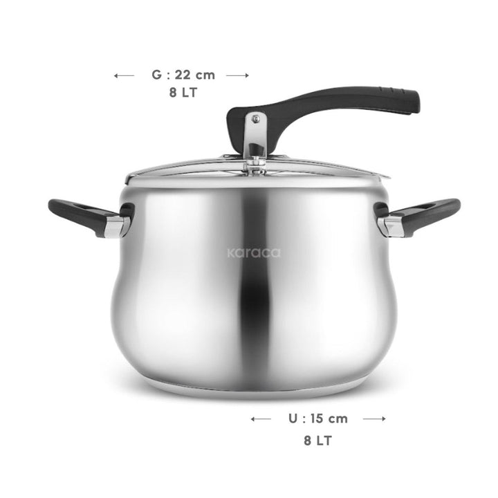 Karaca Retro Induktionsbund Trykkoger 8 Liter