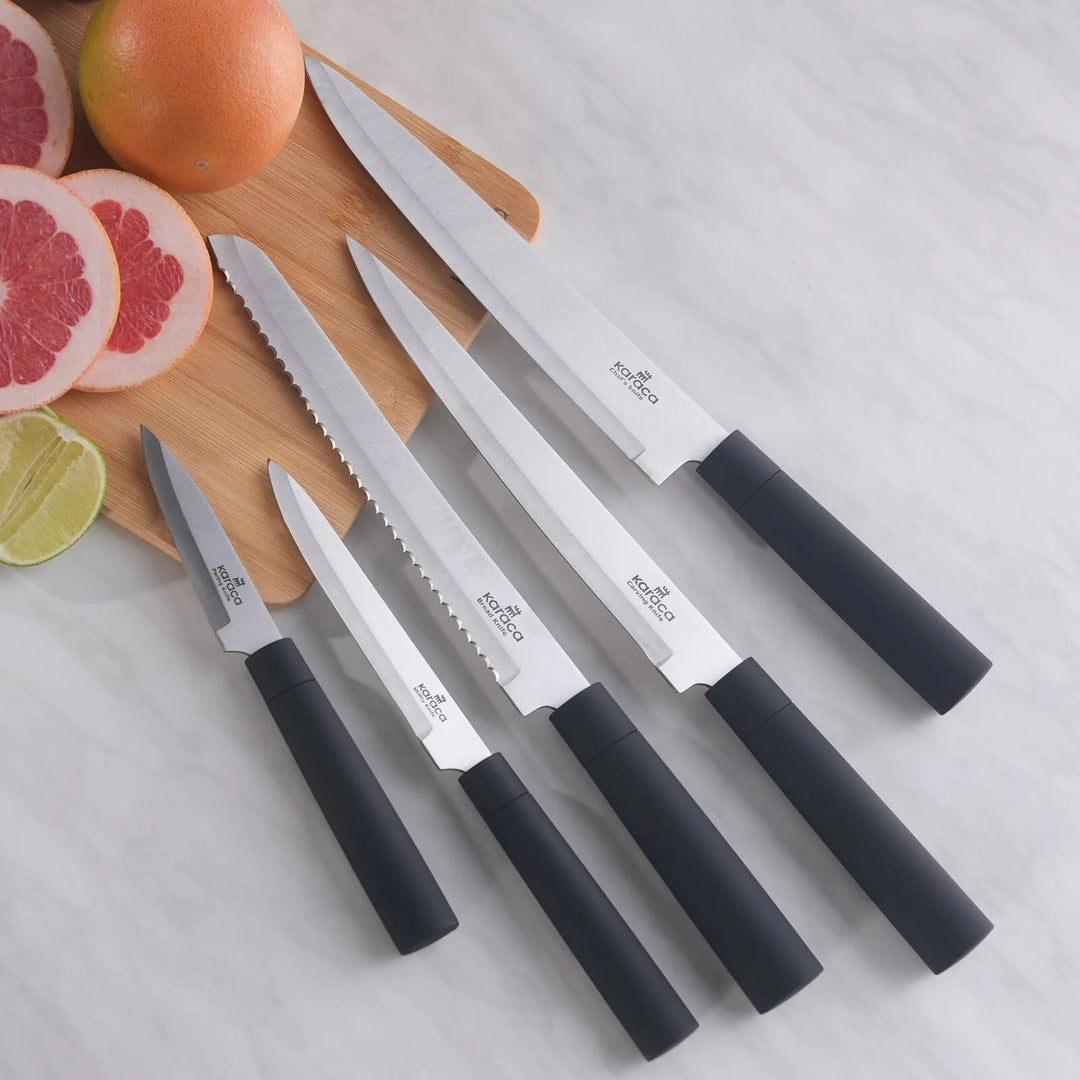 Karaca Viego Knivsæt – 6 dele – Sort