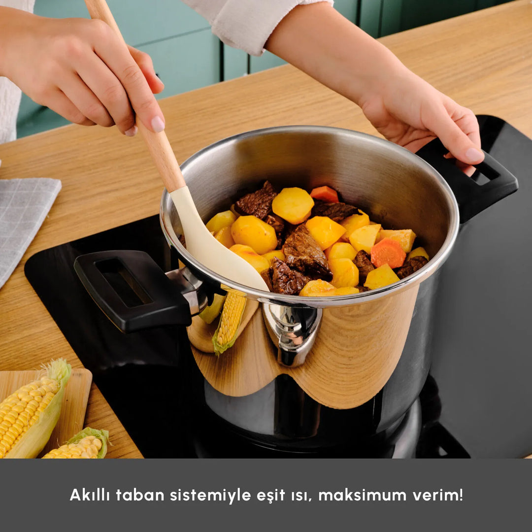 Karaca Perfect Trykkoger-sæt med induktionsbund | 4 + 6 liter | Rustfrit stål