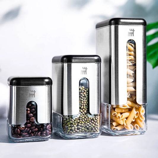 Karaca Shinex Inox Opbevaringssæt – 6 Dele i Glas & Rustfrit Stål