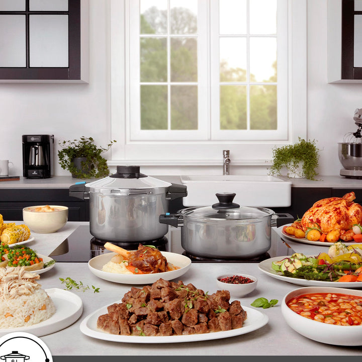 Karaca Quick & Safe Trykkoger Sæt med Induktionsbund 6+8 L