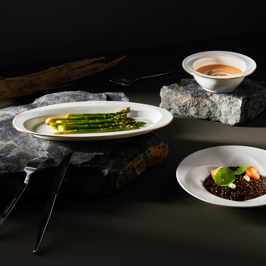 Karaca X Sarıyer Design Vortex Fine Pearl Porcelænssæt 28-dele 6-personer – Guld