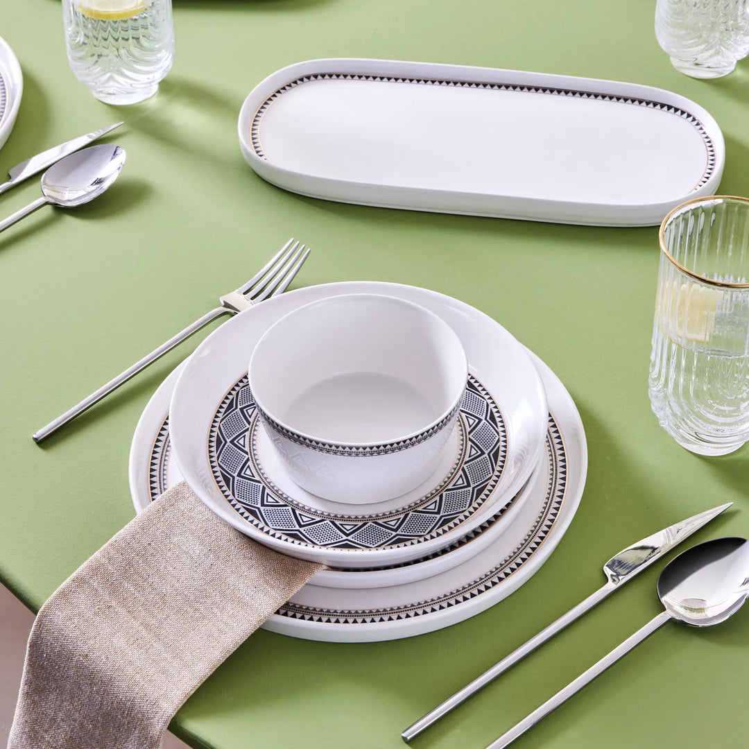 Karaca Stream Bone Monde 59-dele Spisestel til 12 Personer - Guld