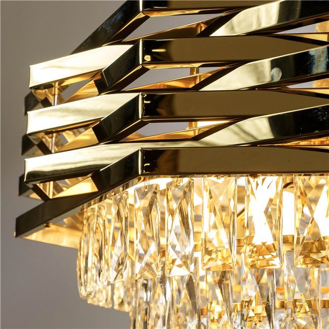 Luxury Living - Krystal Loftlampe - Guldfarvet | Ø50 cm