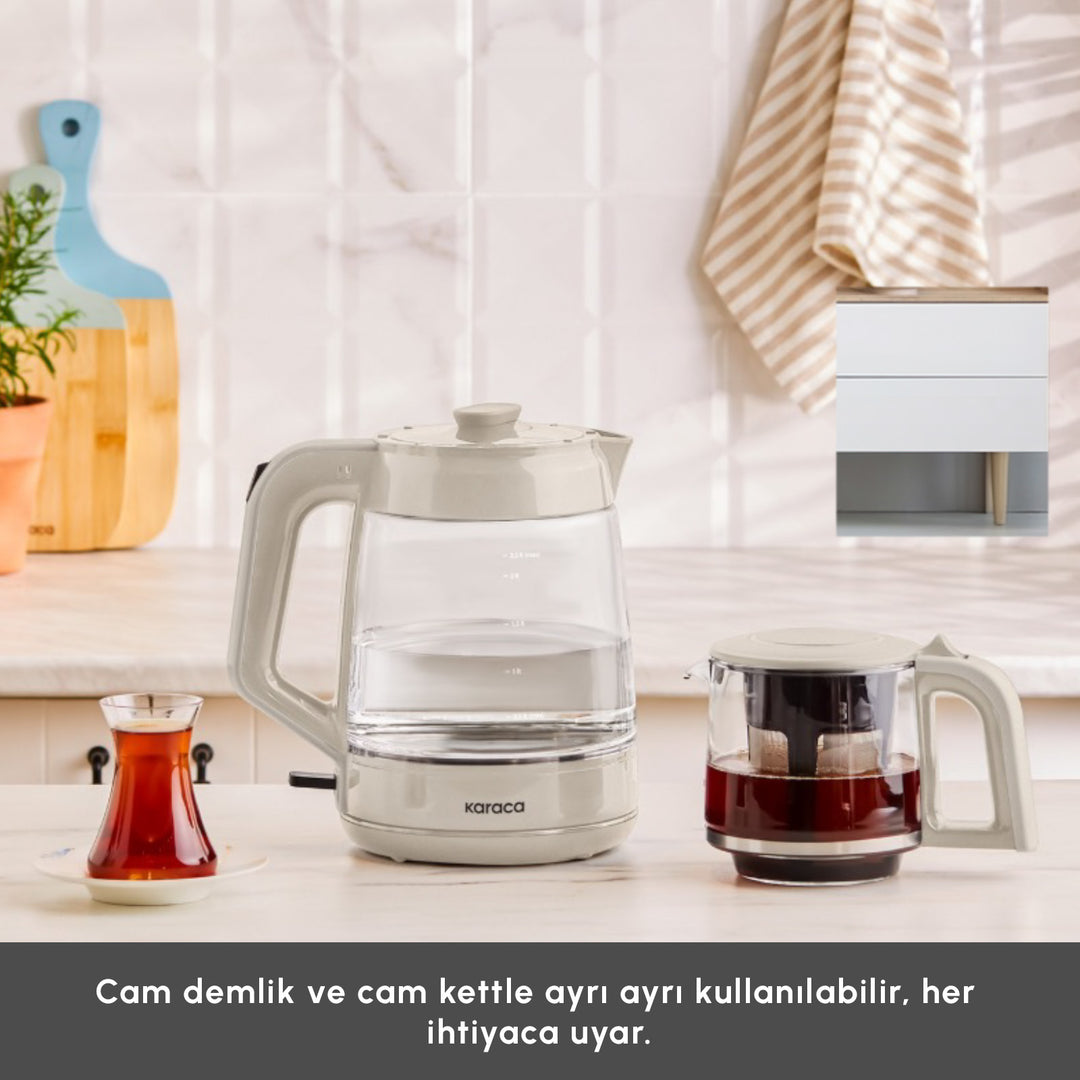 Karaca Glass Tea XL 2-i-1 Glasteemaskine – Starlight