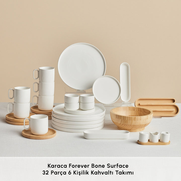 Karaca Forever Bone Surface 32 dele 6-personers morgenmadssæt
