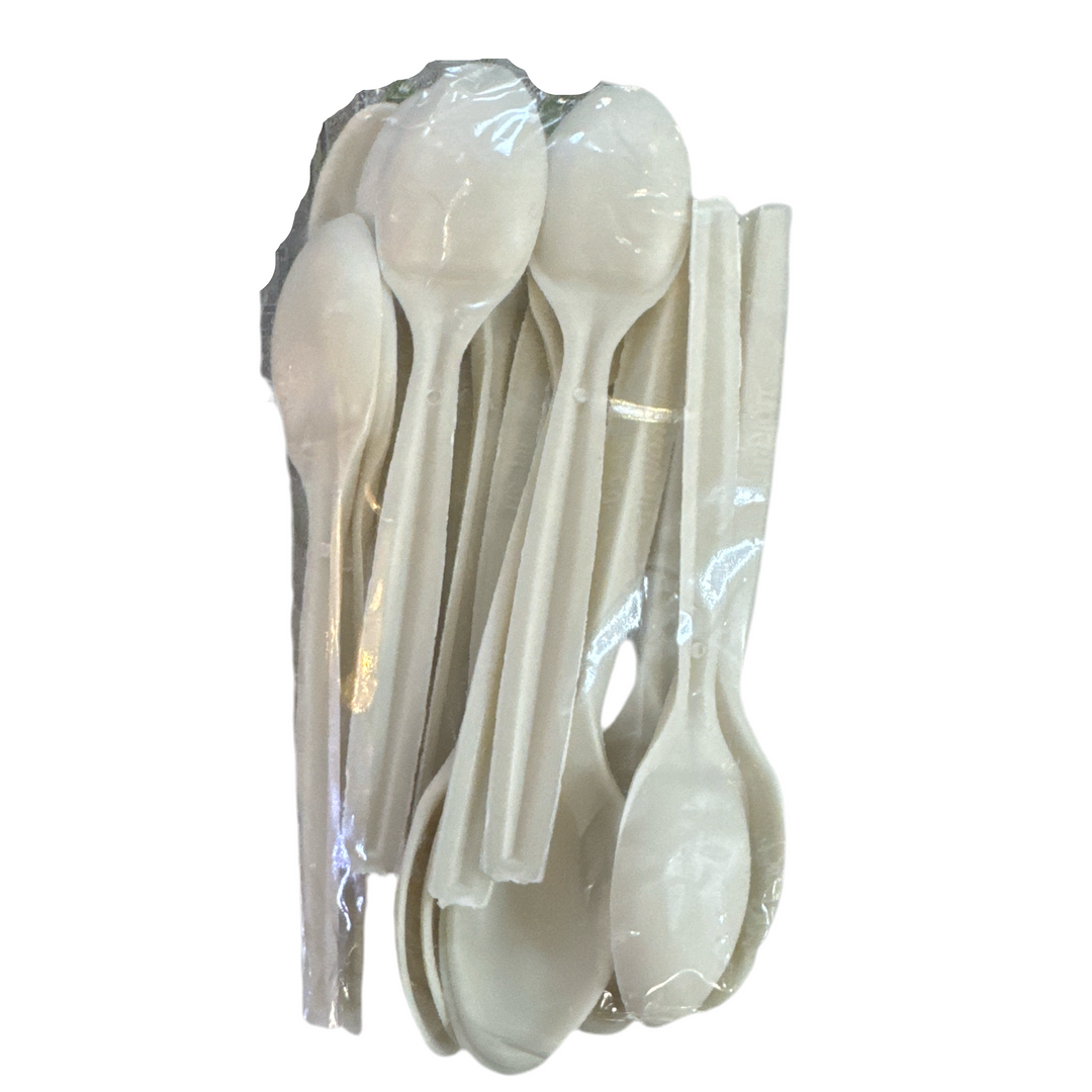 Bio-Baseret Engangsteskeer 20 stk. Hvid