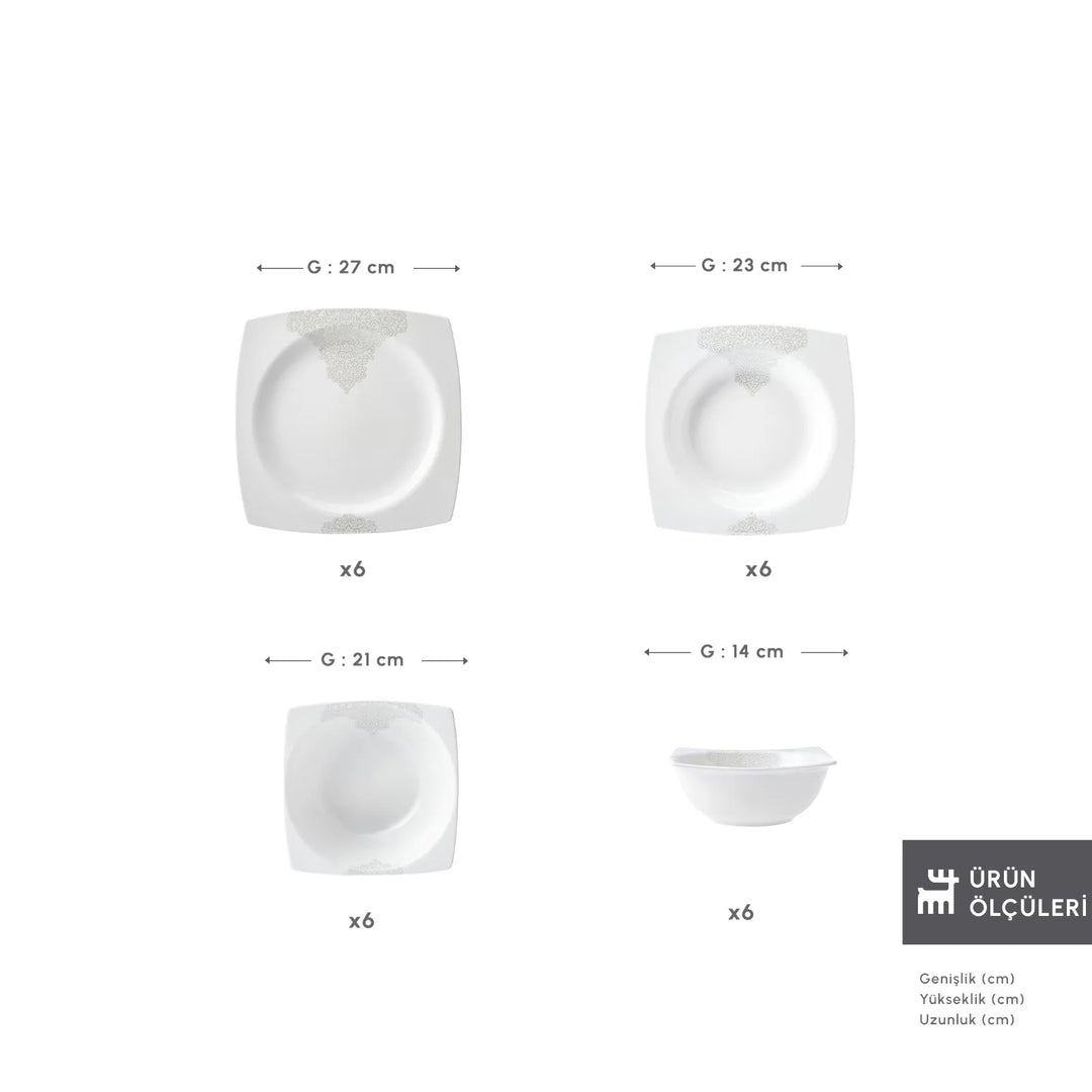 Karaca Flava Porcelænssæt - 24 dele 6 personer