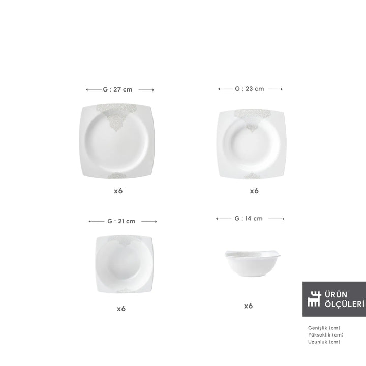 Karaca Flava Porcelænssæt - 24 dele 6 personer