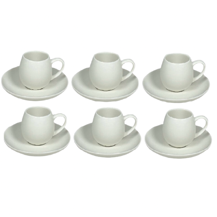 Kaffesæt 12 dele 220 ml. - Råhvid - Schäfer Moon