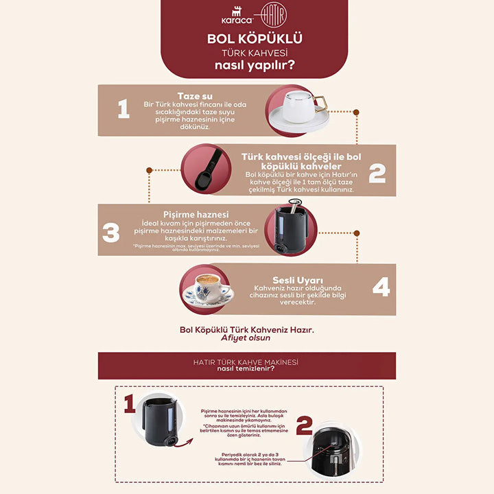 Karaca Hatır Hüp Aroma Türk Kaffemaskine – Cherry Red (5 Kopper)